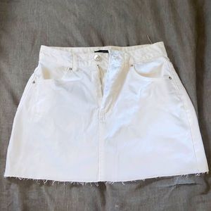 Forever 21 white jean mini skirt